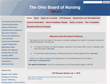 Tablet Screenshot of nursing.ohio.gov
